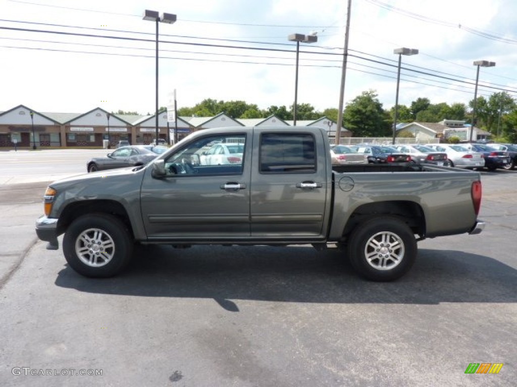 2011 Canyon SLE Crew Cab 4x4 - Gray Green Metallic / Ebony photo #4