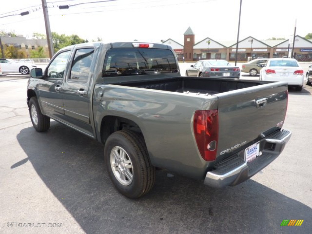 2011 Canyon SLE Crew Cab 4x4 - Gray Green Metallic / Ebony photo #5