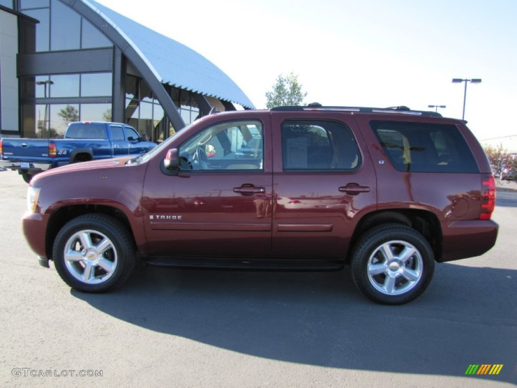 2008 Tahoe LT 4x4 - Deep Ruby Metallic / Light Cashmere/Ebony photo #4