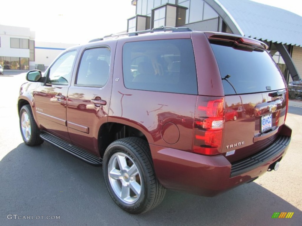 2008 Tahoe LT 4x4 - Deep Ruby Metallic / Light Cashmere/Ebony photo #5