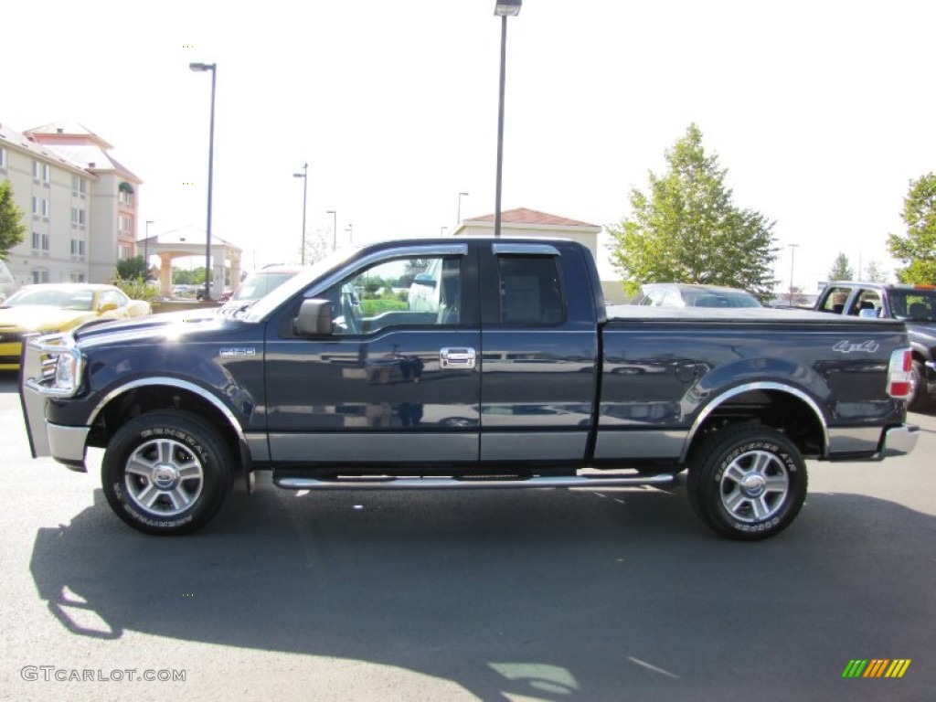 2005 F150 XLT SuperCab 4x4 - True Blue Metallic / Medium Flint Grey photo #4