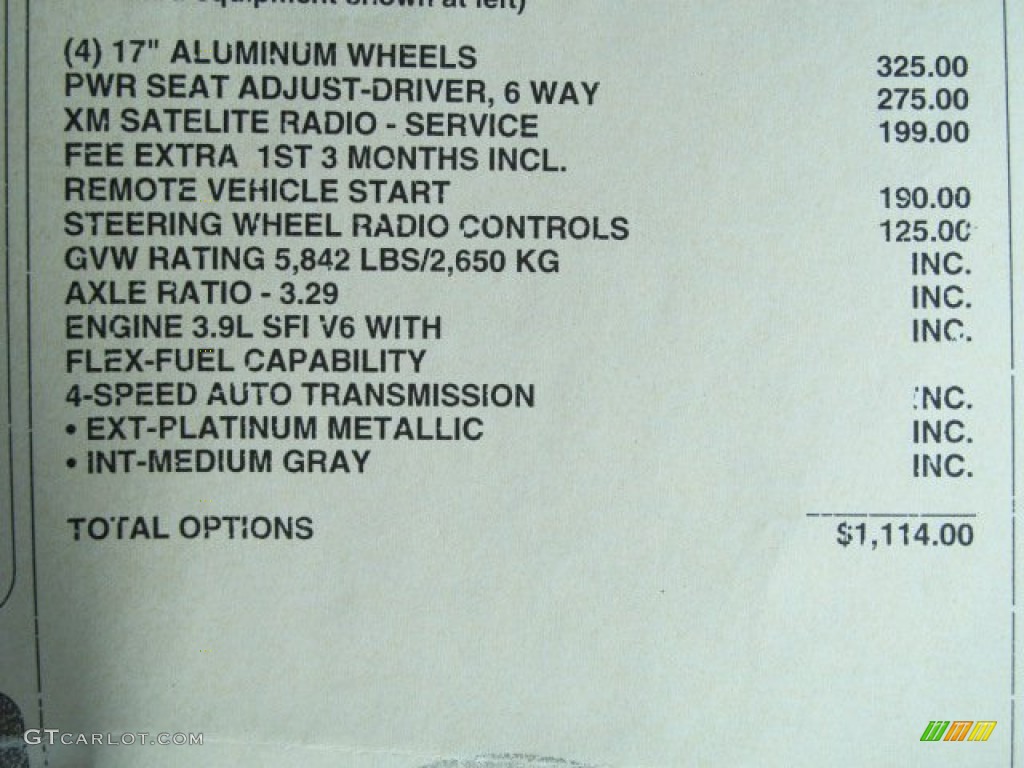 2007 Buick Terraza CX Window Sticker Photos