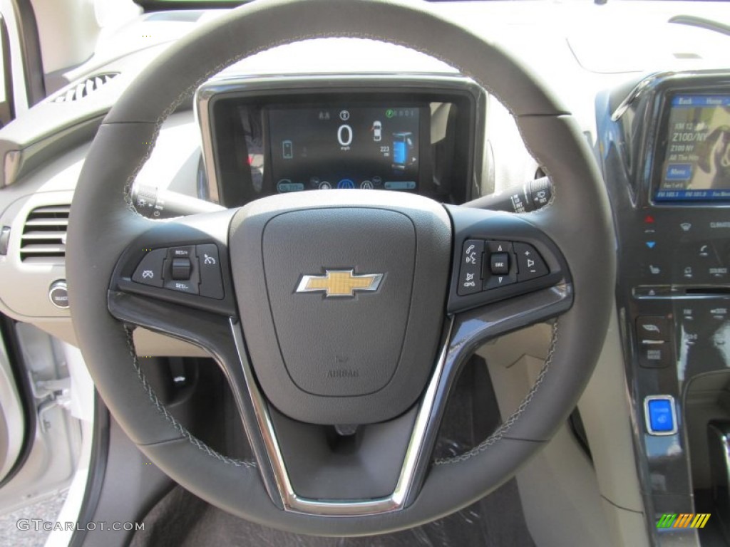 2013 Chevrolet Volt Standard Volt Model Jet Black/Ceramic White Accents Steering Wheel Photo #70008723