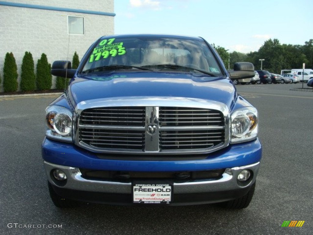 2007 Ram 1500 SLT Quad Cab 4x4 - Electric Blue Pearl / Medium Slate Gray photo #2