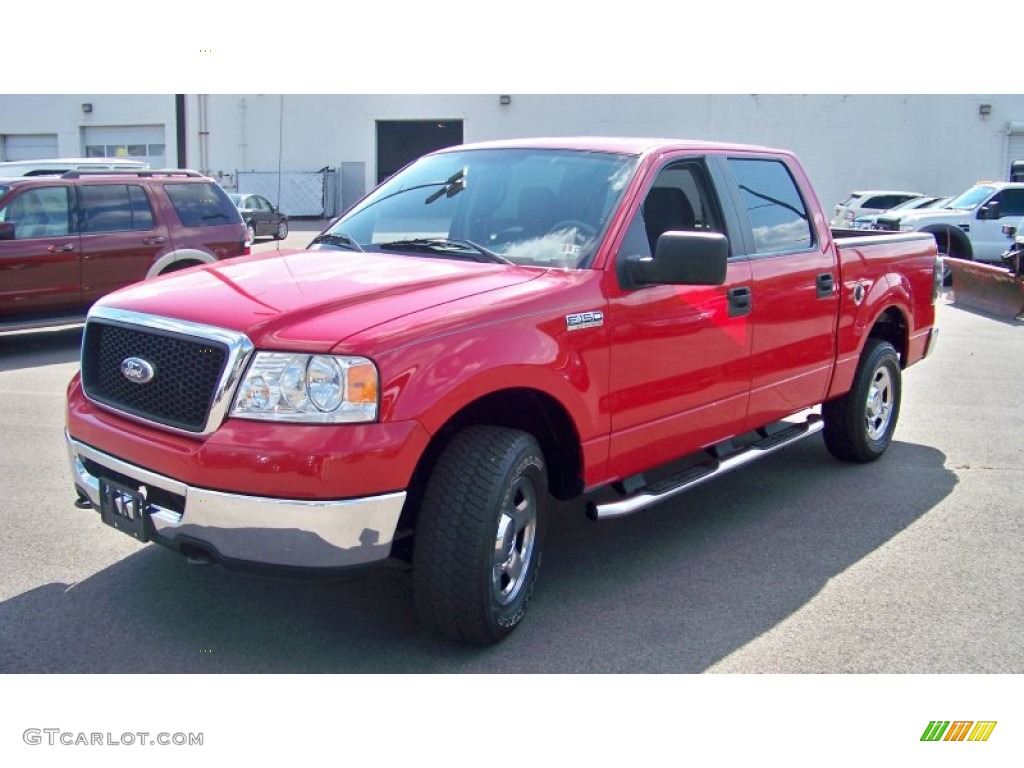 Bright Red 2007 Ford F150 XLT SuperCrew 4x4 Exterior Photo #70010628