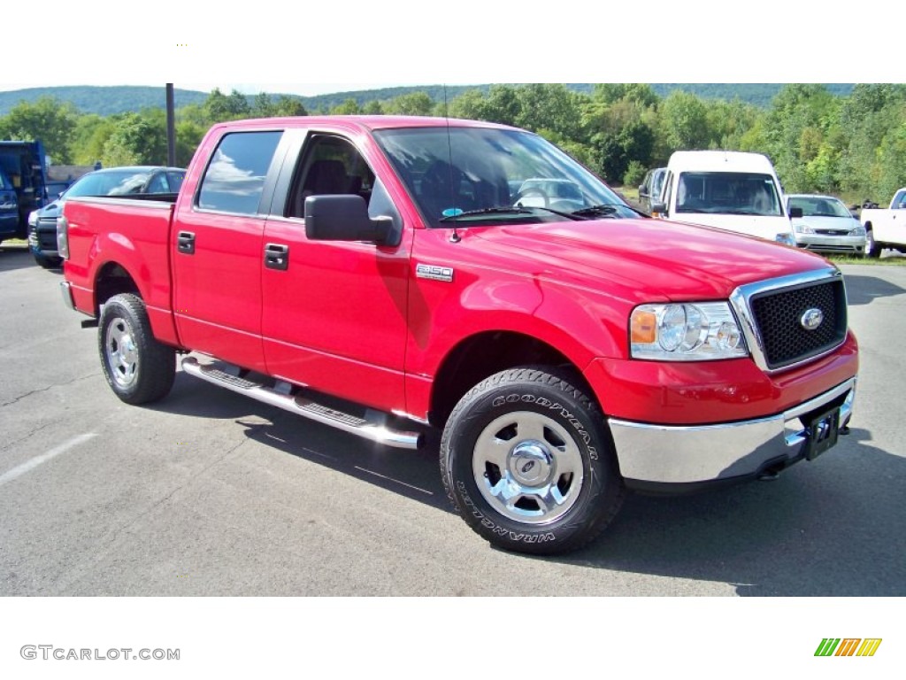 Bright Red 2007 Ford F150 XLT SuperCrew 4x4 Exterior Photo #70010649