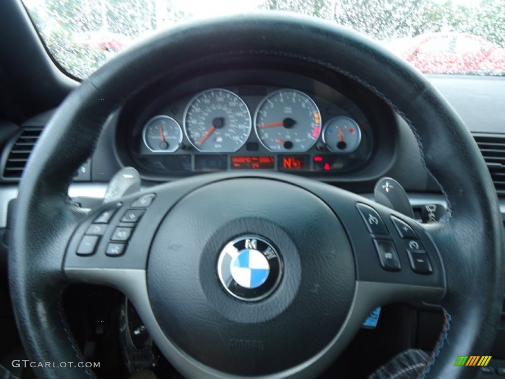 2005 BMW M3 Convertible Black Steering Wheel Photo #70012502