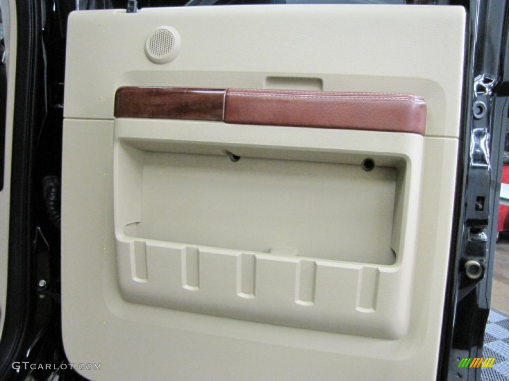 2008 Ford F450 Super Duty King Ranch Crew Cab 4x4 Dually Chaparral Leather Door Panel Photo #70013355