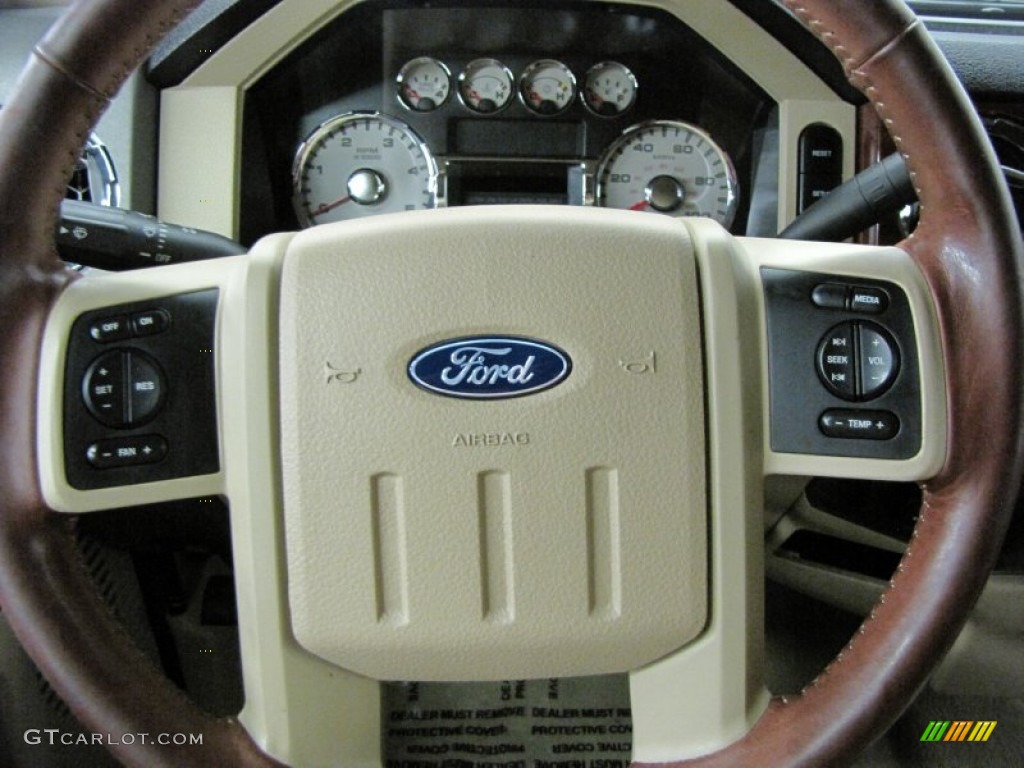 2008 Ford F450 Super Duty King Ranch Crew Cab 4x4 Dually Chaparral Leather Steering Wheel Photo #70013376