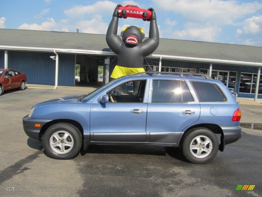 2002 Santa Fe GLS - Crystal Blue / Gray photo #2