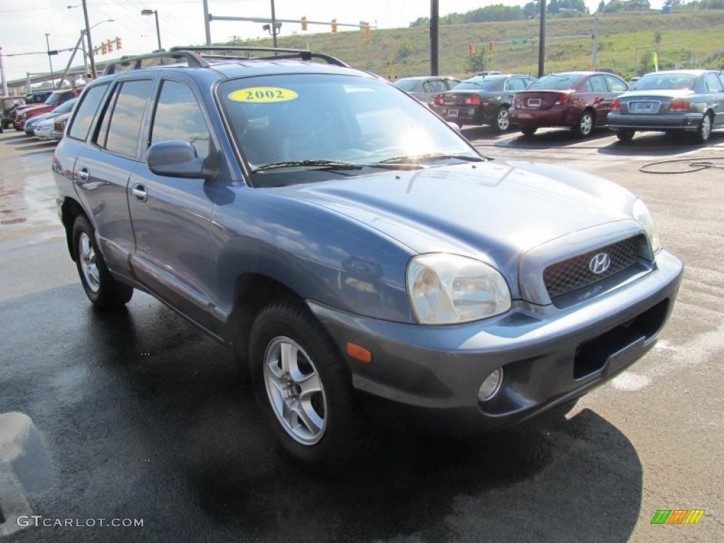 2002 Santa Fe GLS - Crystal Blue / Gray photo #6