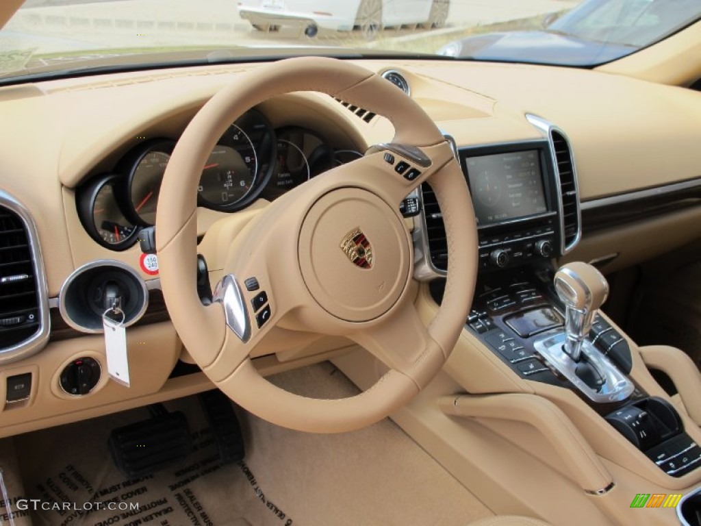 2013 Porsche Cayenne Diesel Luxor Beige Dashboard Photo #70015072