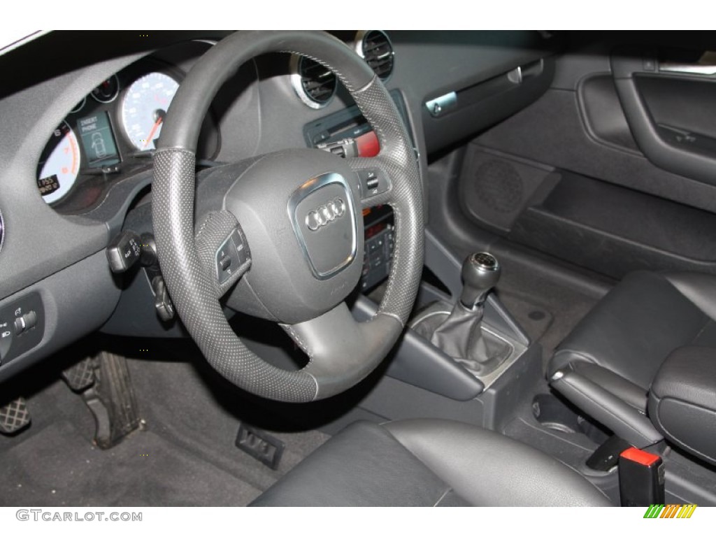2011 Audi A3 2.0 TFSI Black Steering Wheel Photo #70020332