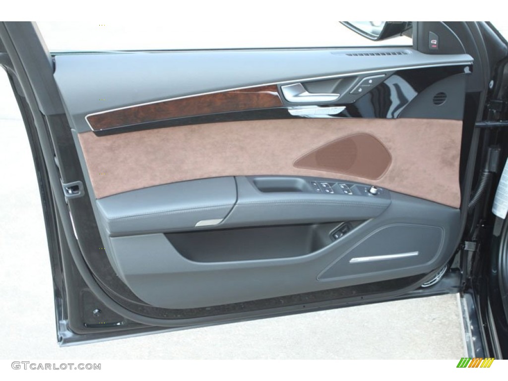 2013 Audi A8 L 4.0T quattro Nougat Brown Door Panel Photo #70023383