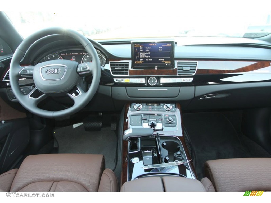 2013 Audi A8 L 4.0T quattro Nougat Brown Dashboard Photo #70023454