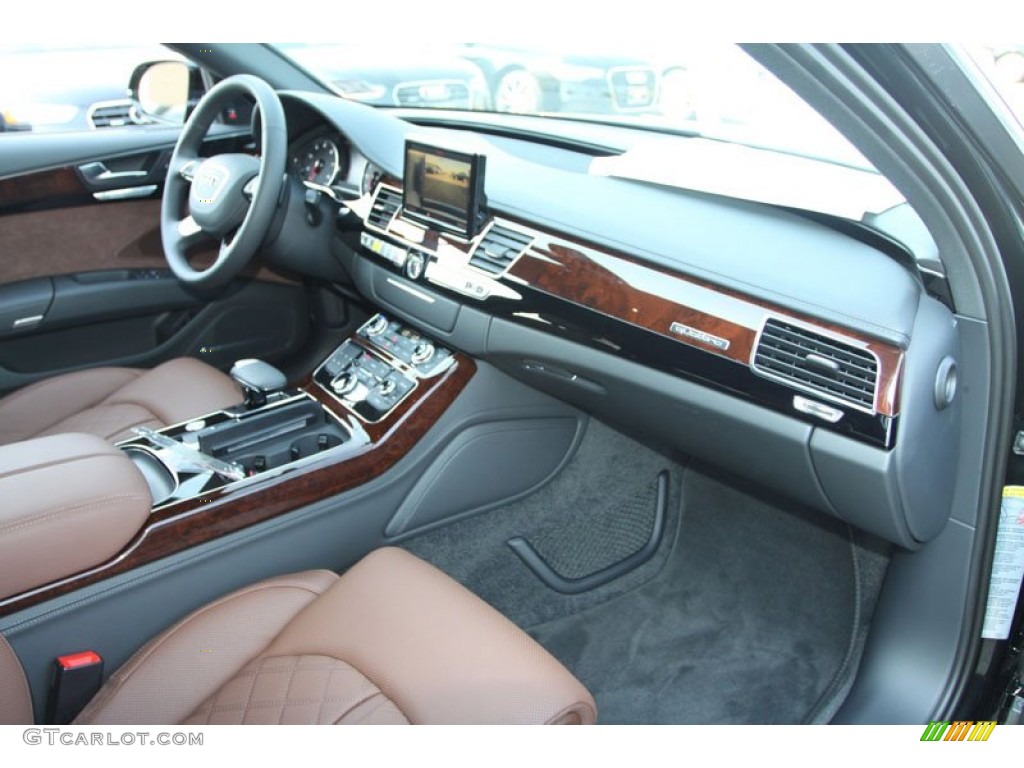 2013 Audi A8 L 4.0T quattro Nougat Brown Dashboard Photo #70023577