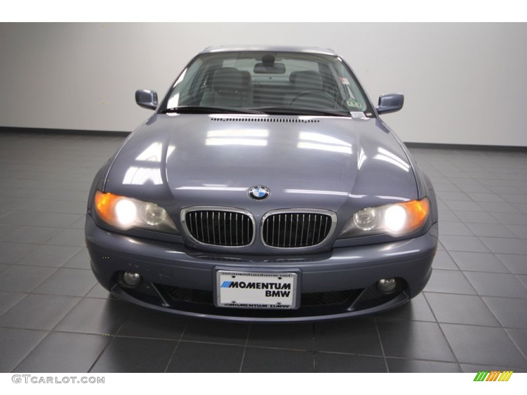 2004 3 Series 325i Coupe - Steel Blue Metallic / Grey photo #6