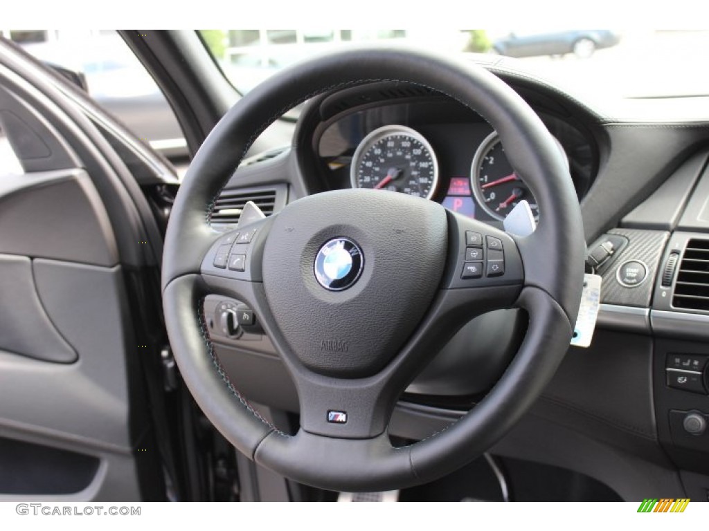 2012 BMW X5 M Standard X5 M Model Black Steering Wheel Photo #70024903