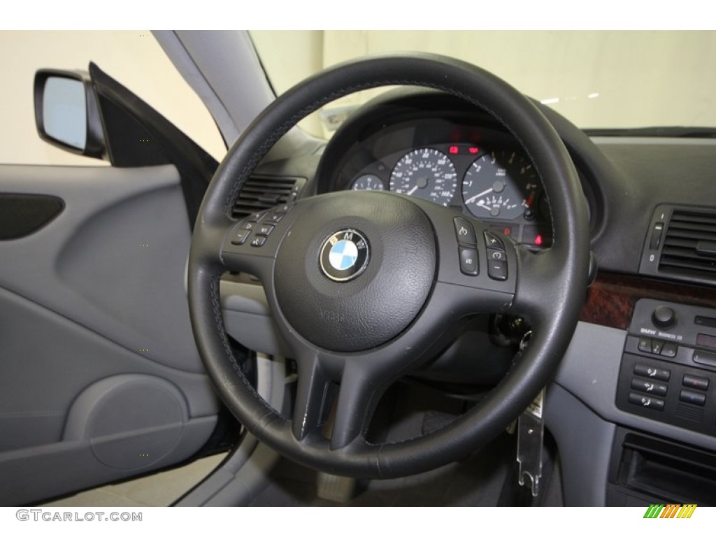 2004 BMW 3 Series 325i Coupe Grey Steering Wheel Photo #70025132