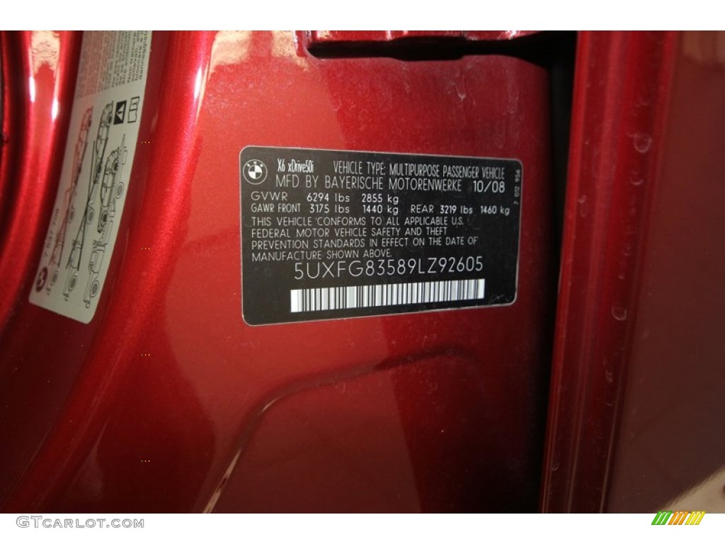 2009 X6 xDrive50i - Vermilion Red Metallic / Black Nevada Leather photo #12