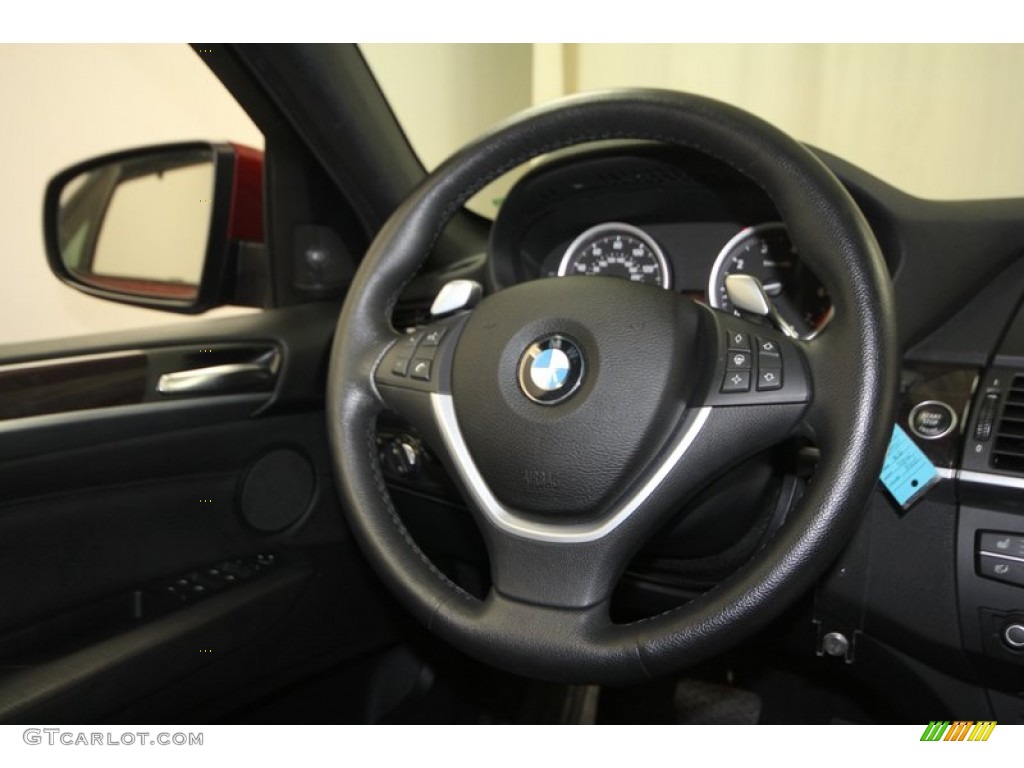 2009 BMW X6 xDrive50i Black Nevada Leather Steering Wheel Photo #70026121
