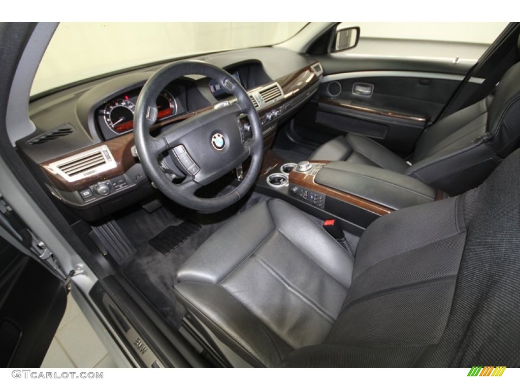 Black Interior 2008 BMW 7 Series 750i Sedan Photo #70026352