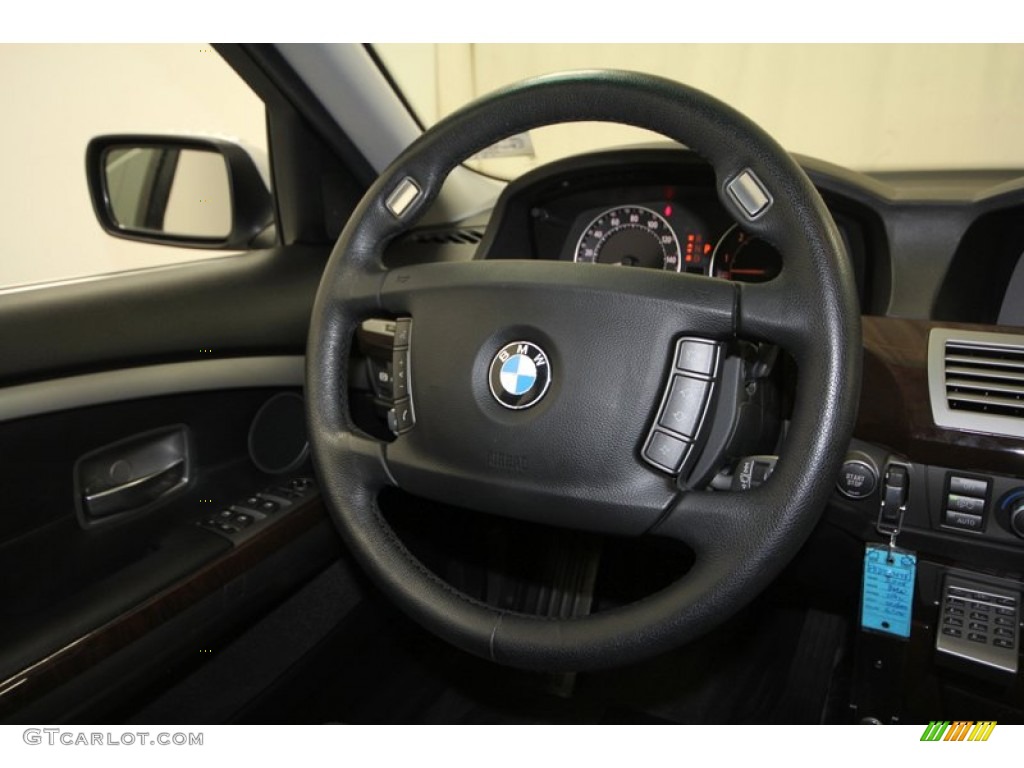 2008 BMW 7 Series 750i Sedan Black Steering Wheel Photo #70026681
