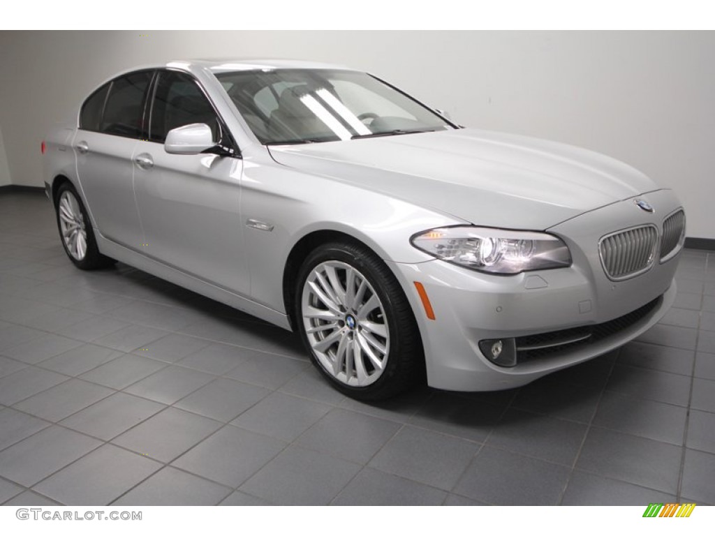 2011 5 Series 550i Sedan - Titanium Silver Metallic / Oyster/Black photo #1