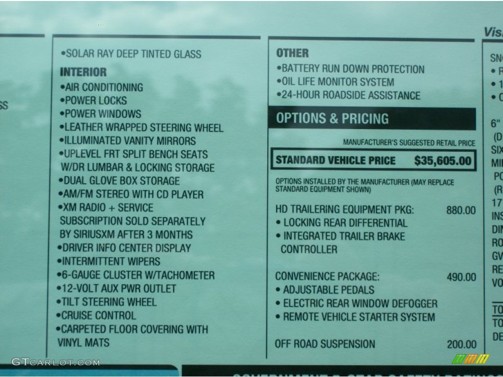 2013 Chevrolet Silverado 2500HD LT Regular Cab 4x4 Window Sticker Photo #70027578