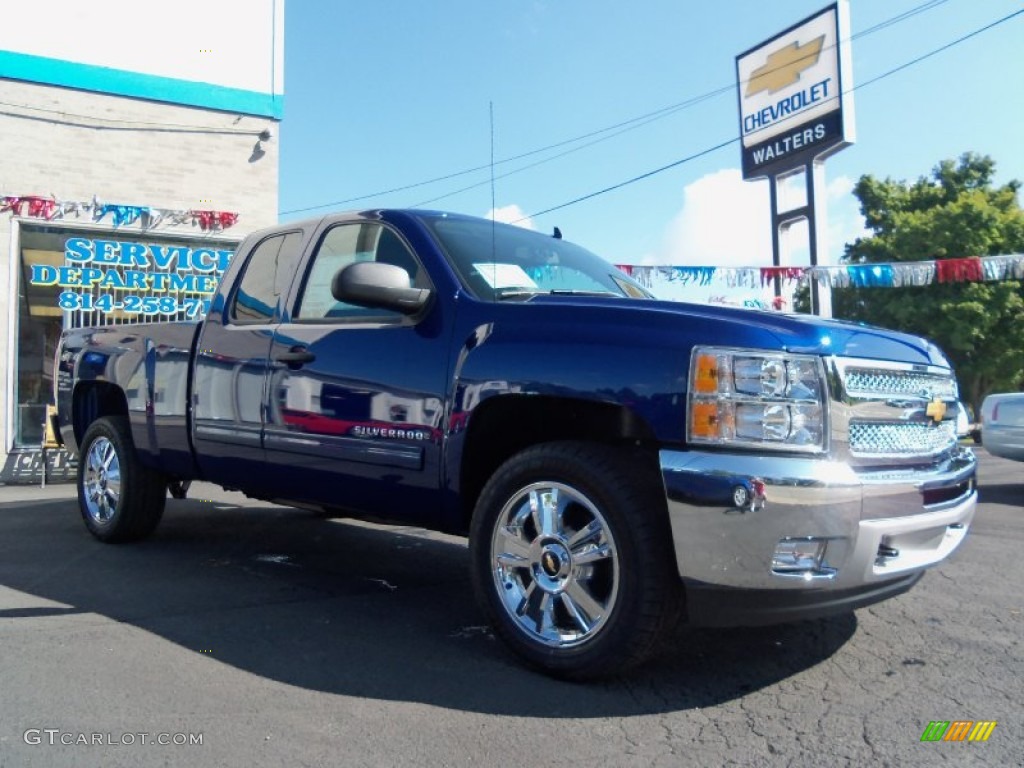 2013 Silverado 1500 LT Extended Cab 4x4 - Blue Topaz Metallic / Ebony photo #9