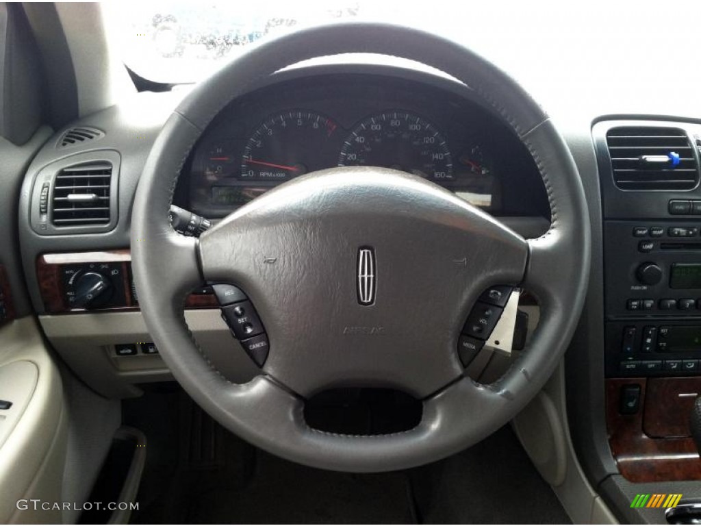 2002 Lincoln LS V8 Light Graphite Steering Wheel Photo #70029907