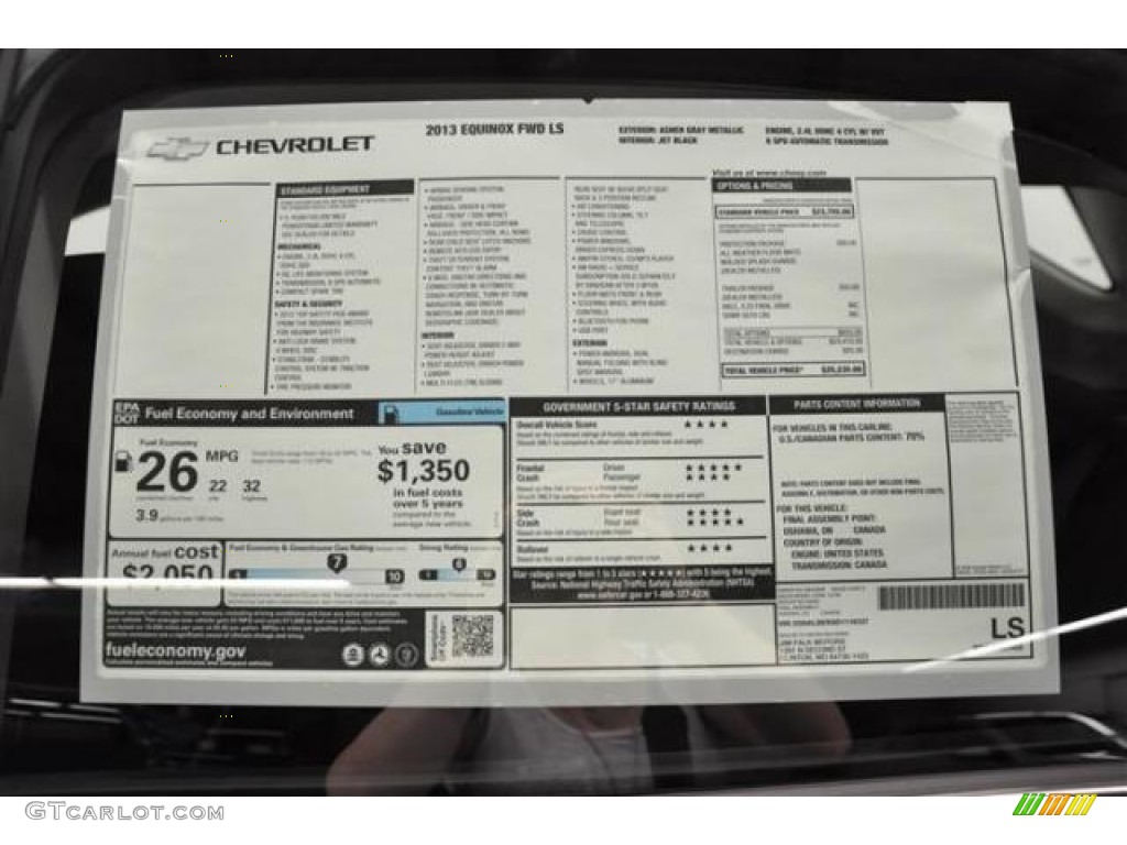 2013 Chevrolet Equinox LS Window Sticker Photo #70033675
