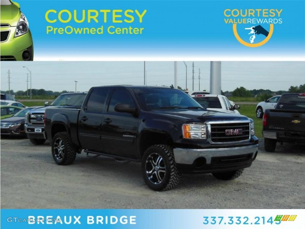 2008 Sierra 1500 SLE Crew Cab - Onyx Black / Ebony photo #1
