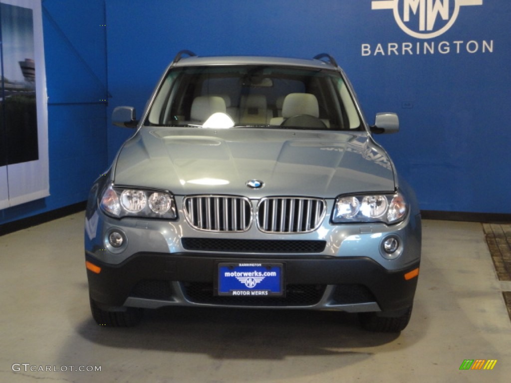 2009 X3 xDrive30i - Mineral Green Metallic / Oyster Nevada Leather photo #2