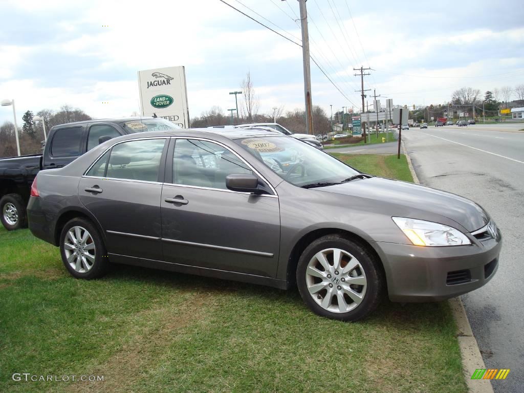 2007 Accord EX-L V6 Sedan - Carbon Bronze Pearl / Ivory photo #5