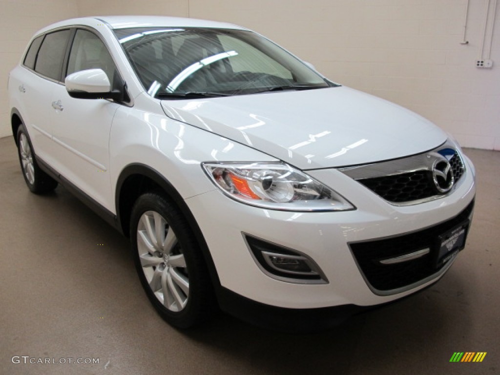 2010 CX-9 Grand Touring AWD - Crystal White Pearl Mica / Sand photo #1
