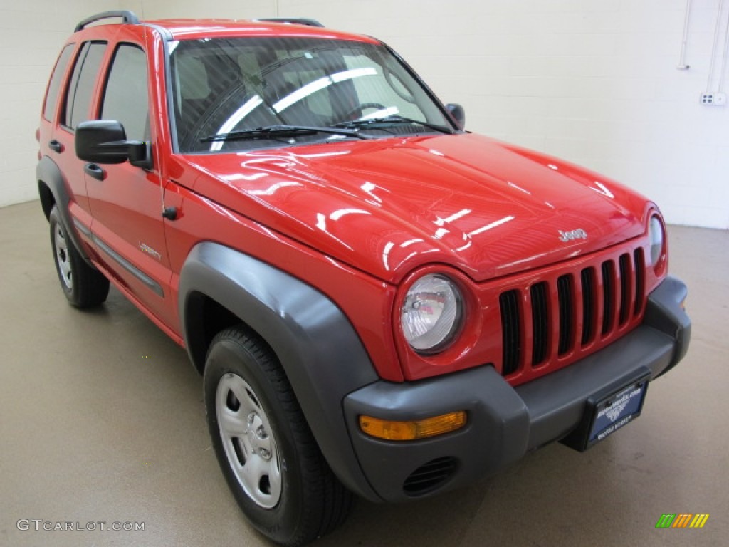 2004 Liberty Sport 4x4 - Flame Red / Dark Slate Gray photo #1