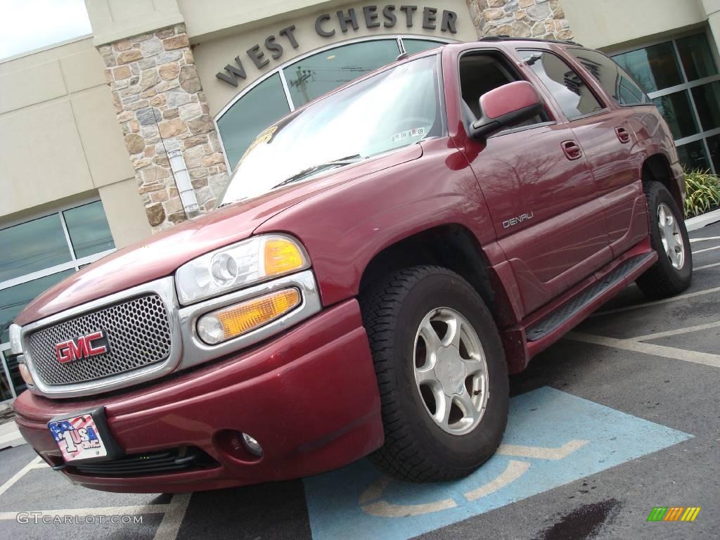 2002 Yukon Denali AWD - Garnet Red Metallic / Stone Gray photo #3