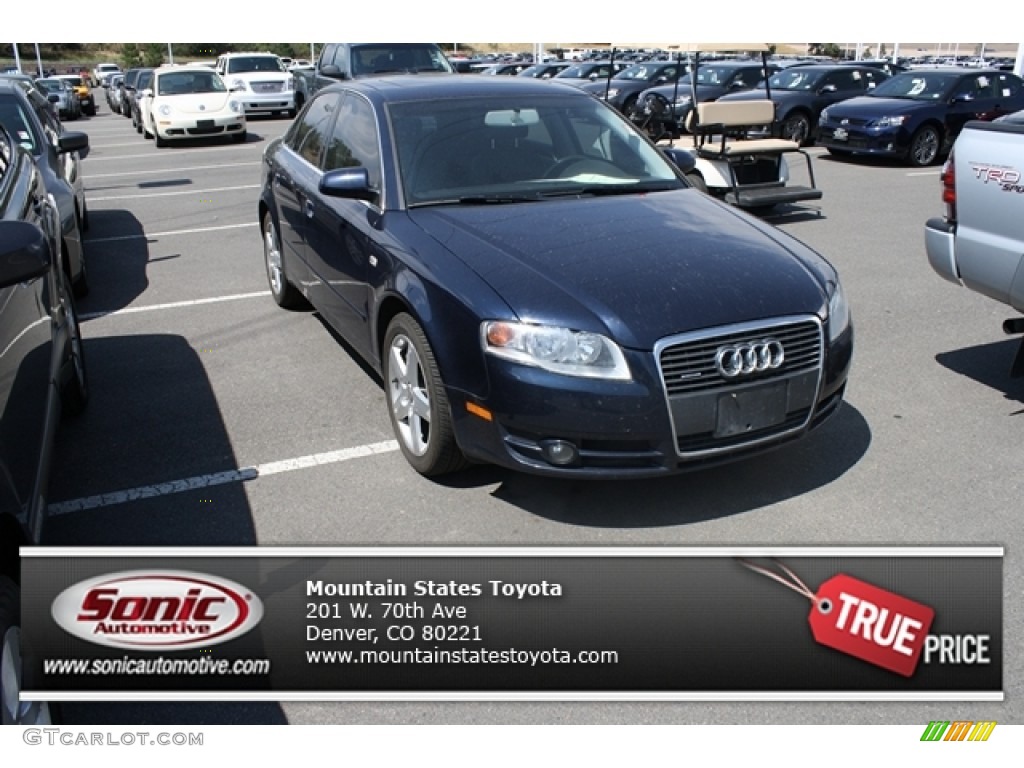 2005 A4 2.0T quattro Sedan - Moro Blue Pearl Effect / Ebony photo #1