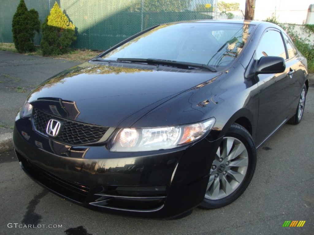 2009 Civic EX Coupe - Crystal Black Pearl / Black photo #1