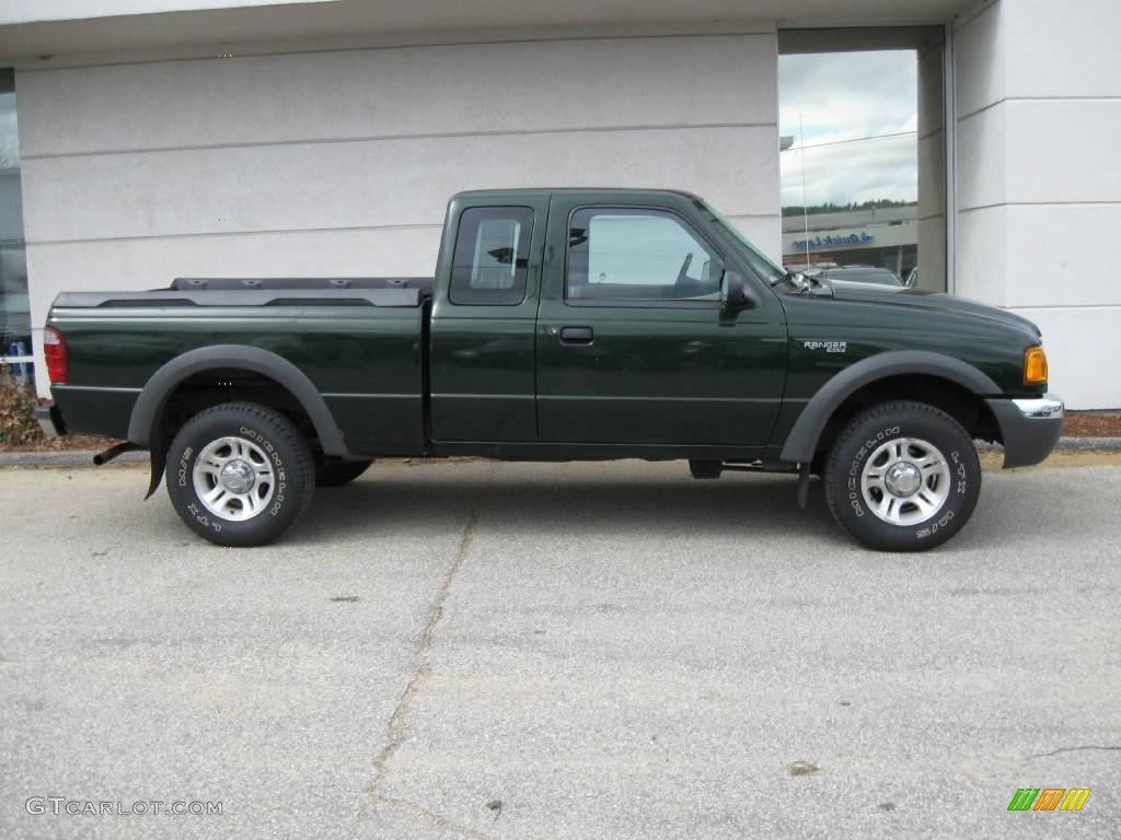 2001 Ranger XLT SuperCab 4x4 - Woodland Green Metallic / Medium Prairie Tan photo #4