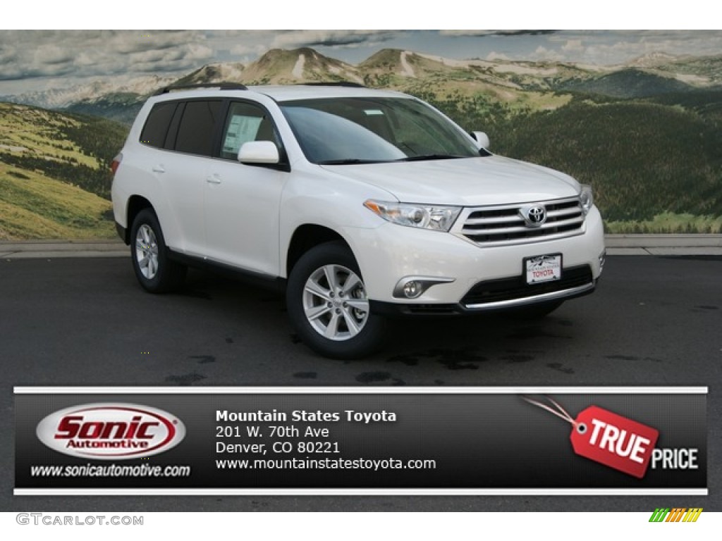 2012 Highlander V6 4WD - Blizzard White Pearl / Ash photo #1