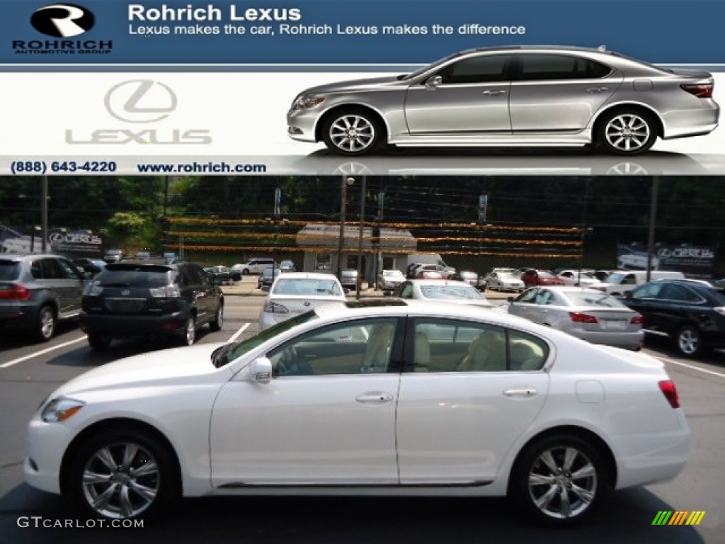 2010 GS 350 AWD - Starfire Pearl White / Parchment photo #1