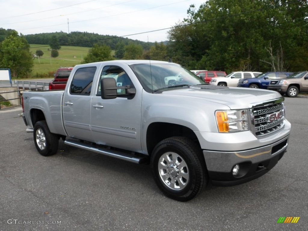 Quicksilver Metallic 2013 GMC Sierra 2500HD SLT Crew Cab 4x4 Exterior Photo #70069992