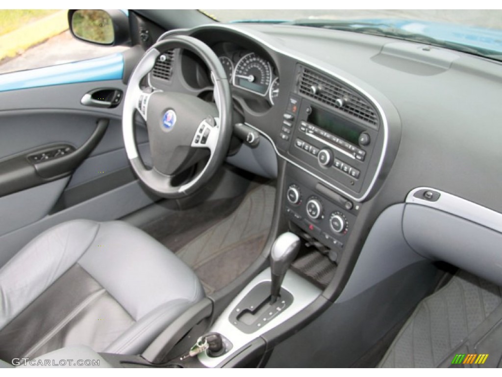 Black/Gray Interior 2007 Saab 9-3 Aero Convertible Photo #70070155