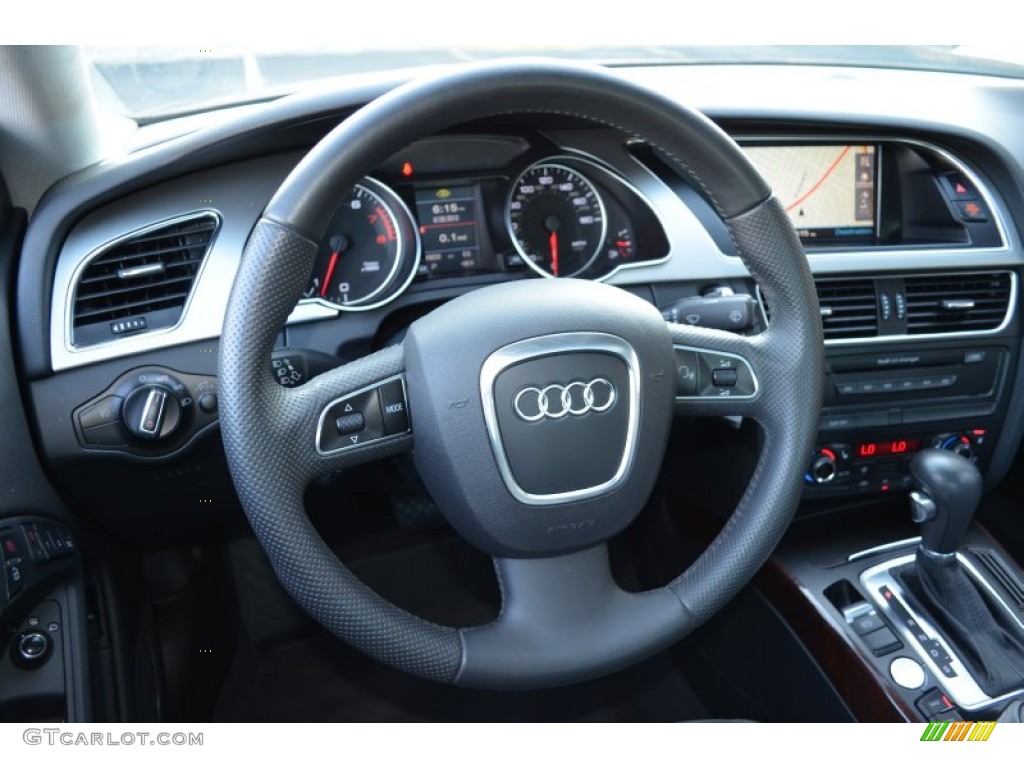 2009 Audi A5 3.2 quattro Coupe Black Steering Wheel Photo #70072266