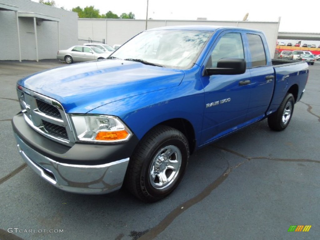 2011 Ram 1500 ST Quad Cab - Deep Water Blue Pearl / Dark Slate Gray/Medium Graystone photo #2