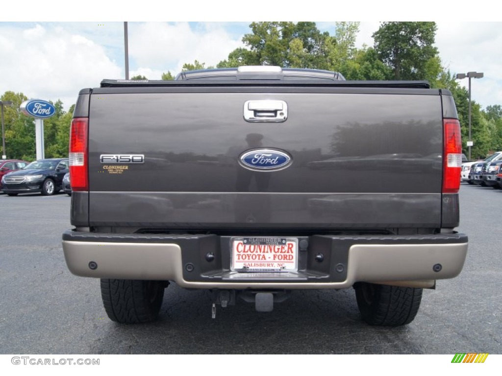 2005 F150 Lariat SuperCrew 4x4 - Dark Stone Metallic / Tan photo #4