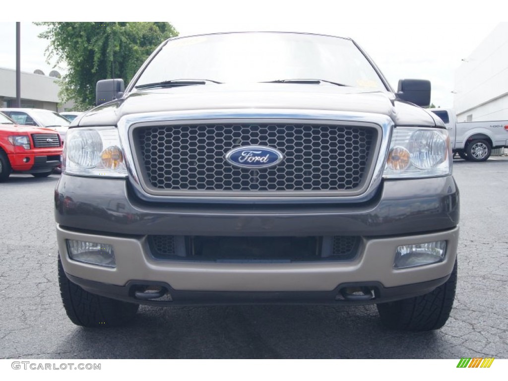 2005 F150 Lariat SuperCrew 4x4 - Dark Stone Metallic / Tan photo #7