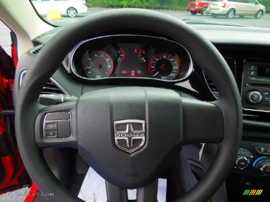 2013 Dodge Dart SE Black Steering Wheel Photo #70076189